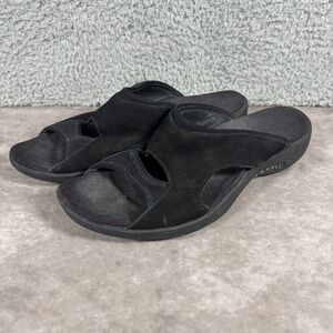 Merrell Palmetto Midnight Womens Black Suede Slide Sandals 9 30834